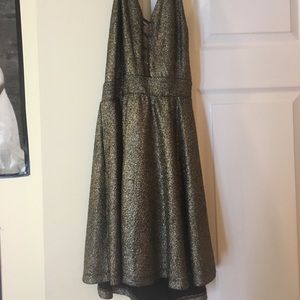 Charlotte Russe sparkly gold halter dress
